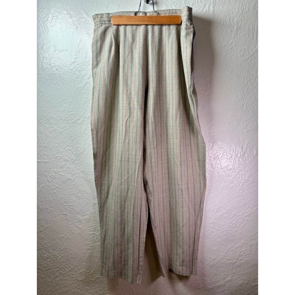 Worthington Women's 1X Striped Pants Elastic Waist Beachy Casual Loungewear